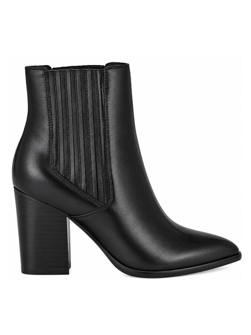 Nine West Black Leather Pointed Toe Chelsea Ankle Booties Size 7.5